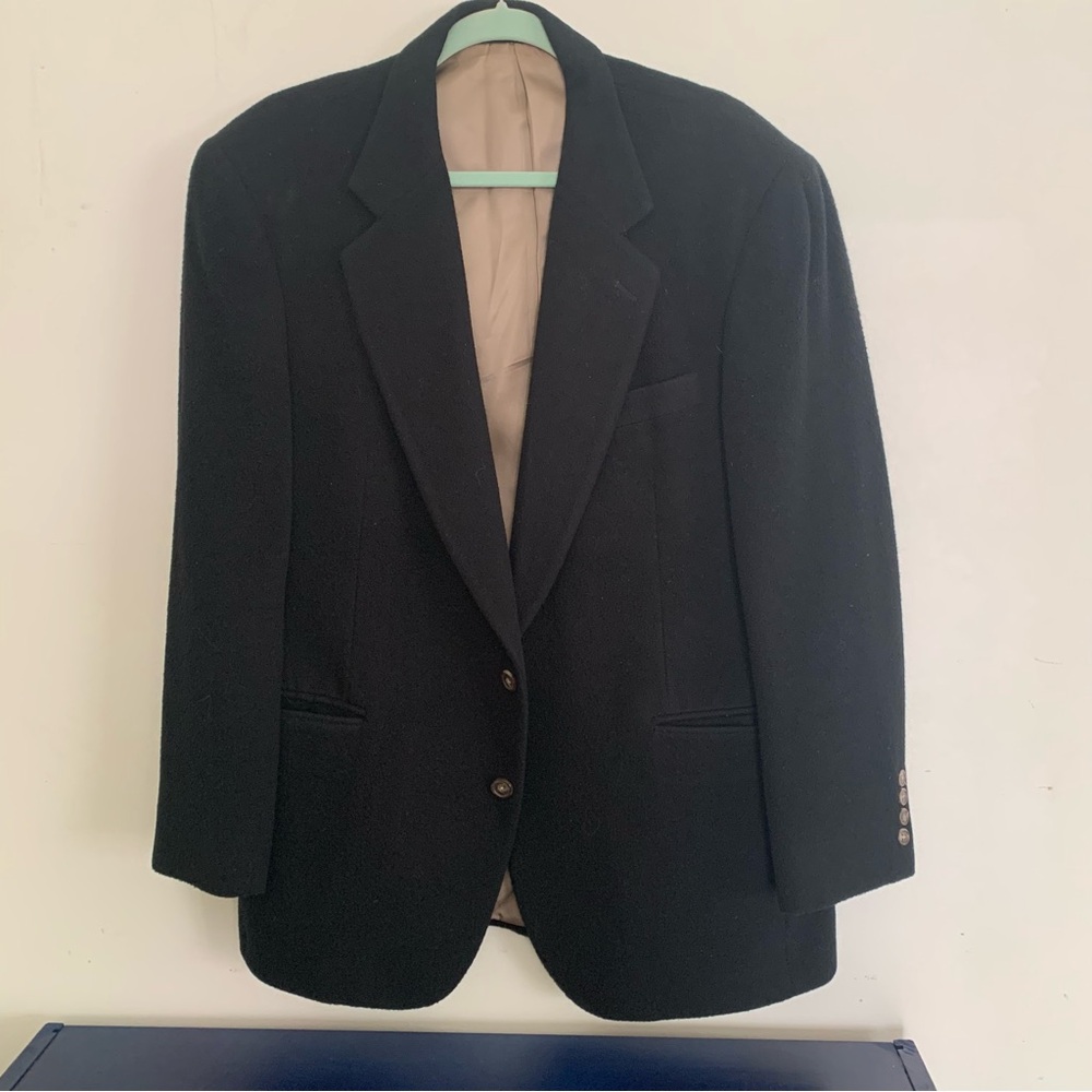 Joseph A. Banks men's Black 100% Camel Hair wool blazer,  43 Regular